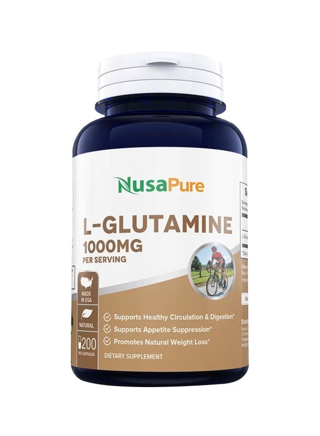 NusaPure L-Glutamine 1000mg - 200 Capsules - Image 1