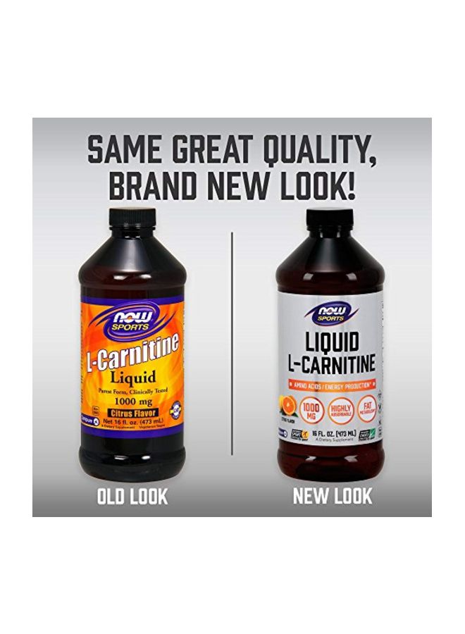 now SPORTS - Liquid L-Carnitine 1000mg - Citrus - Image 1