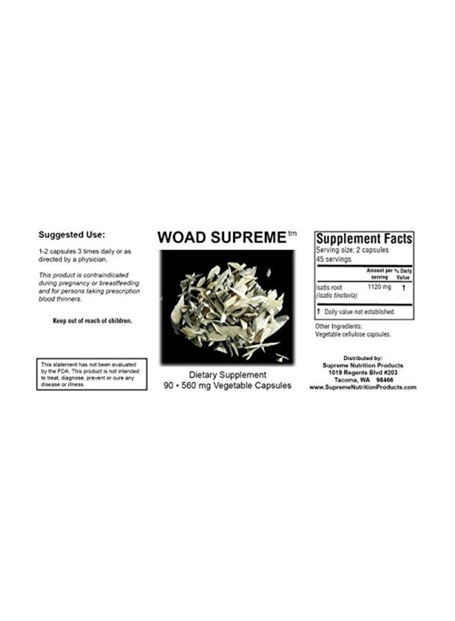 Supreme Nutrition - Woad Supreme - 90 Capsules - Image 1