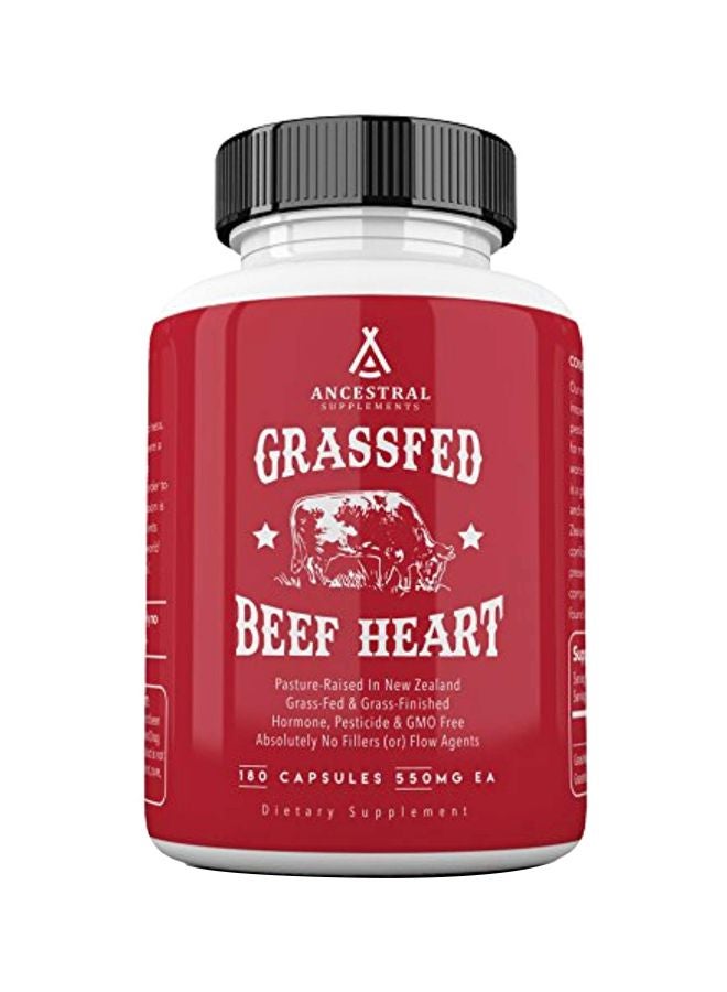 Ancestral Supplements Grass Fed Beef Heart Dietary Supplement - 180 Capsules  - Image 1