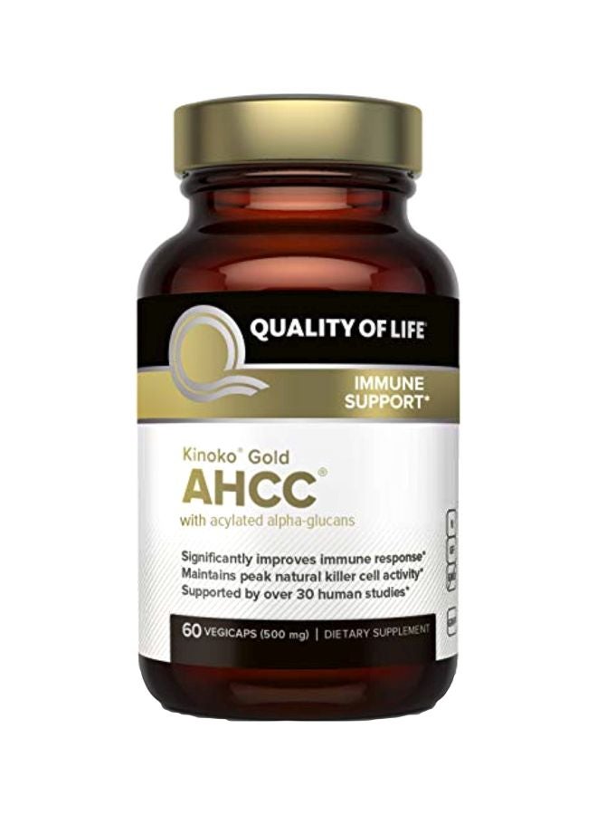 كوالتي أوف لايف مكمل غذائي كينوكو جولد AHCC‏ 500 مجم - 60 كبسولة نباتية  - Image 1
