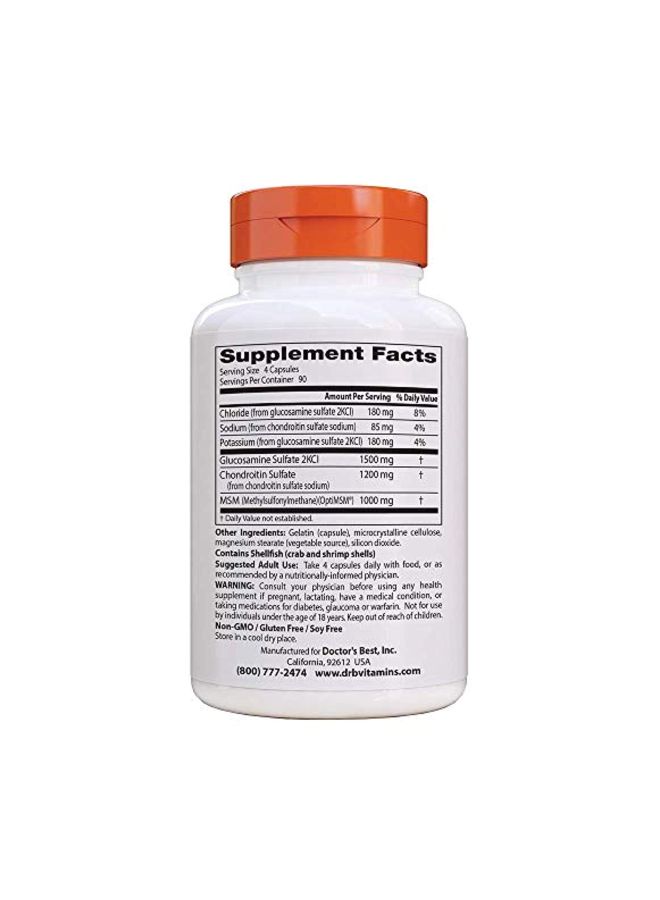 Doctor's BEST - Glucosamine Chondroitin MSM With OptiMSM - 360 Capsules - Image 1