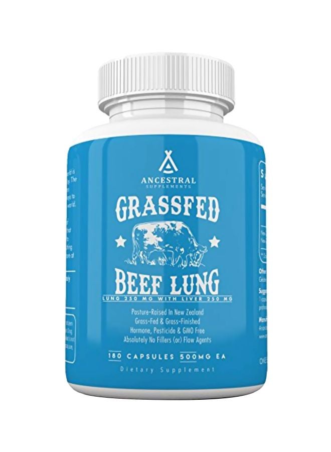 Ancestral Supplements Grass Fed Beef Lung Dietary Supplement 500 Mg - 180 Capsules  - Image 1