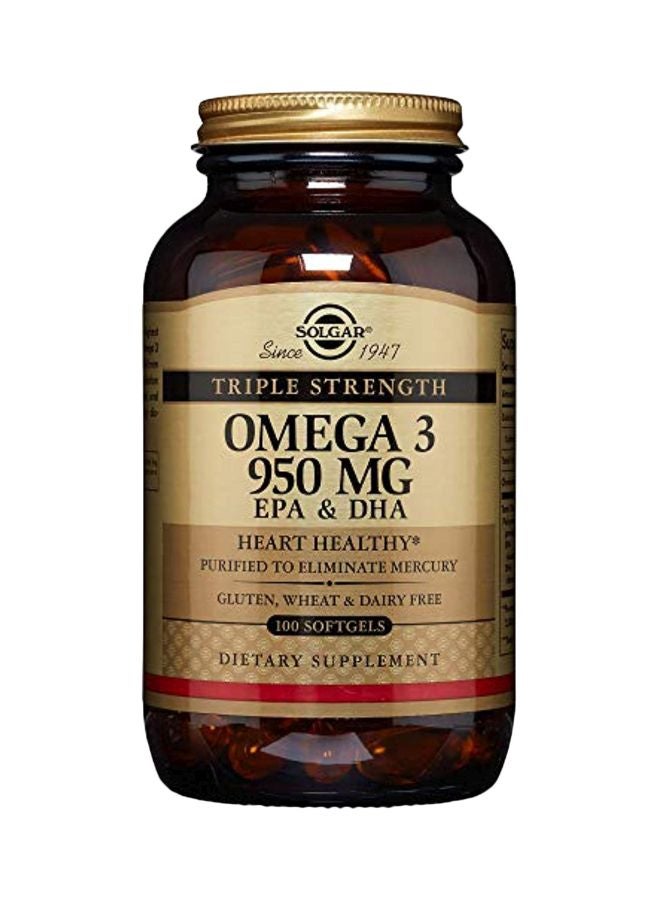 Solgar Triple Strength Omega-3 EPA And DHA Dietary Supplement - 100 Softgels - Image 1