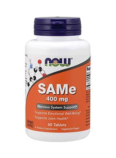 Now Foods SAMe Dietary Supplement 400 mg - 60 Vegetarian Tablets  - Image 1