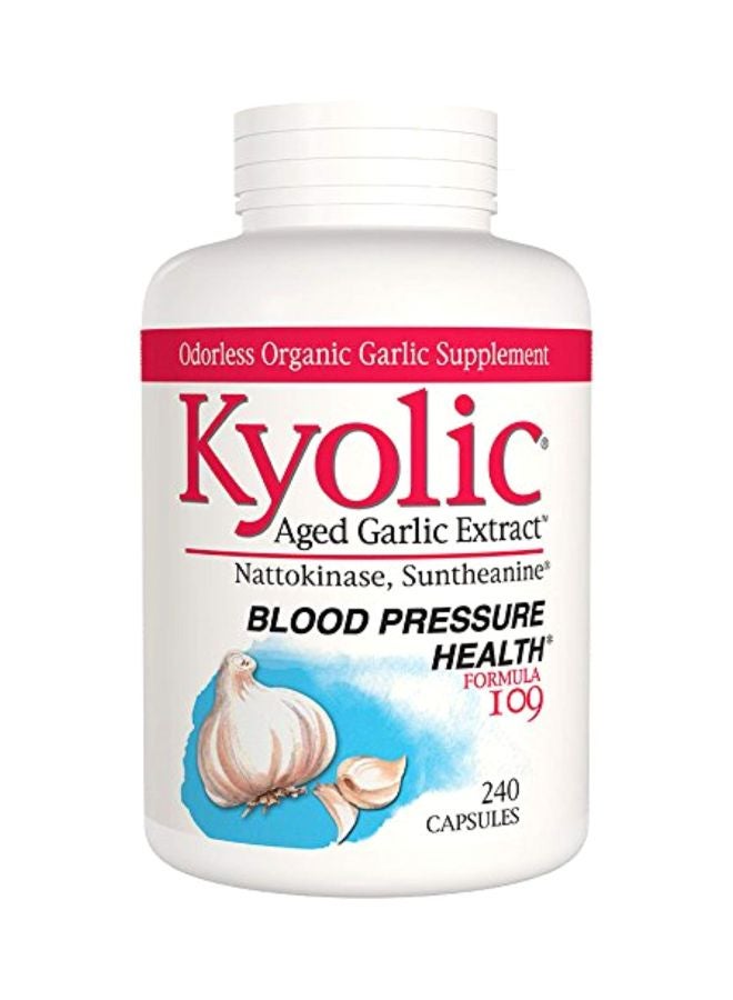 kyolic Aged Garlic Extract Formula 109 For Blood Pressure Health - 240 Capsules - Image 1
