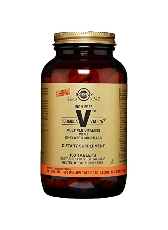 Solgar Iron-Free Formula VM-75 - 180 Tablets - Image 1