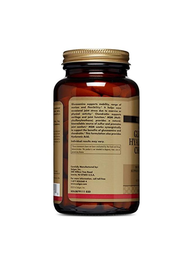 Solgar - Pack Of 2 Glucosamine Hyaluronic Acid Chondroitin MSM - 120 Tablets - Image 1
