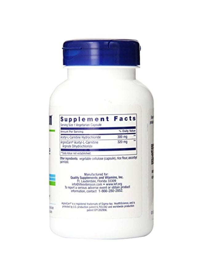لايف إكستنشن 90 Pcs Vegetarian Acetyl-L-Carnitine Arginate Capsules - Image 2