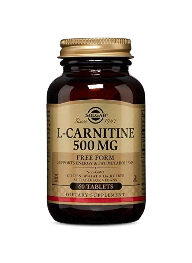 Solgar L-Carnitine Dietary Supplement 500mg - 60 Tablets - Image 1