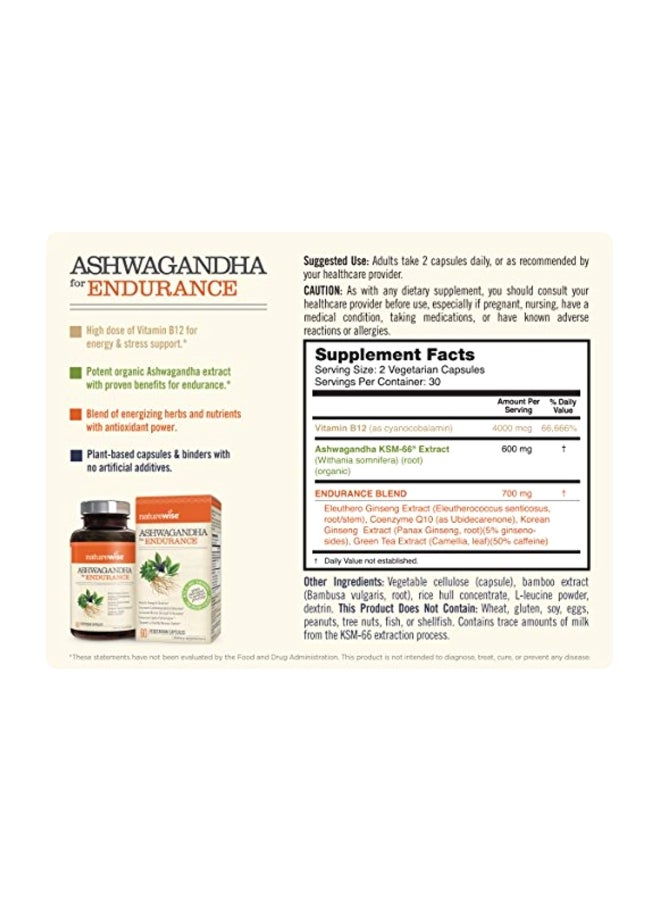 NatureWise Ashwagandha For Endurance Dietary Supplement - 60 Capsules - Image 2