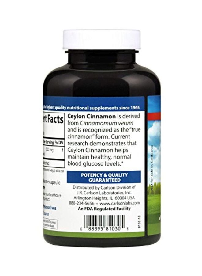 كارلسون مكمل سيلان من القرفة الأصلية 500 مجم، 180 كبسولة - Image 3