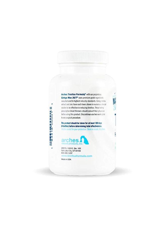 Arches Tinnitus Formulas - Tinnitus Formula With Ginkgo Max 26/7 Dietary Supplement - 100 Capsules - Image 1