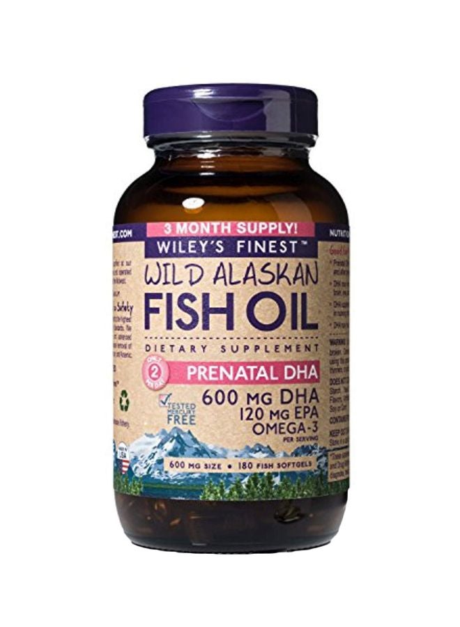 Wiley's Finest Wild Alaskan Fish Oil 600mg - 180 Softgels - Image 1