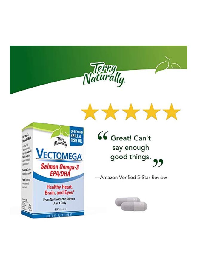 Terry Naturally Vectomega Salmon Omega 3 Dietary Supplement - 60 Capsules - Image 2