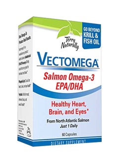 Terry Naturally Vectomega Salmon Omega 3 Dietary Supplement - 60 Capsules  - Image 1