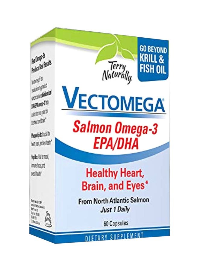 Terry Naturally Vectomega Salmon Omega 3 Dietary Supplement - 60 Capsules - Image 1
