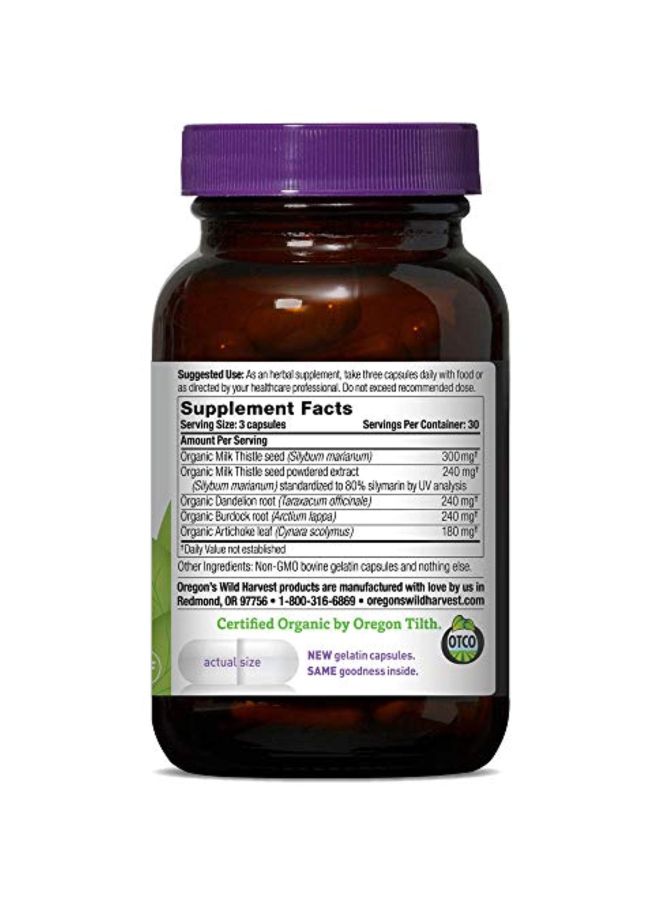 Oregon's Wild Harvest Wild Harvest Milk Thistle Dandelion Supplement - 90 Capsules  - Image 2