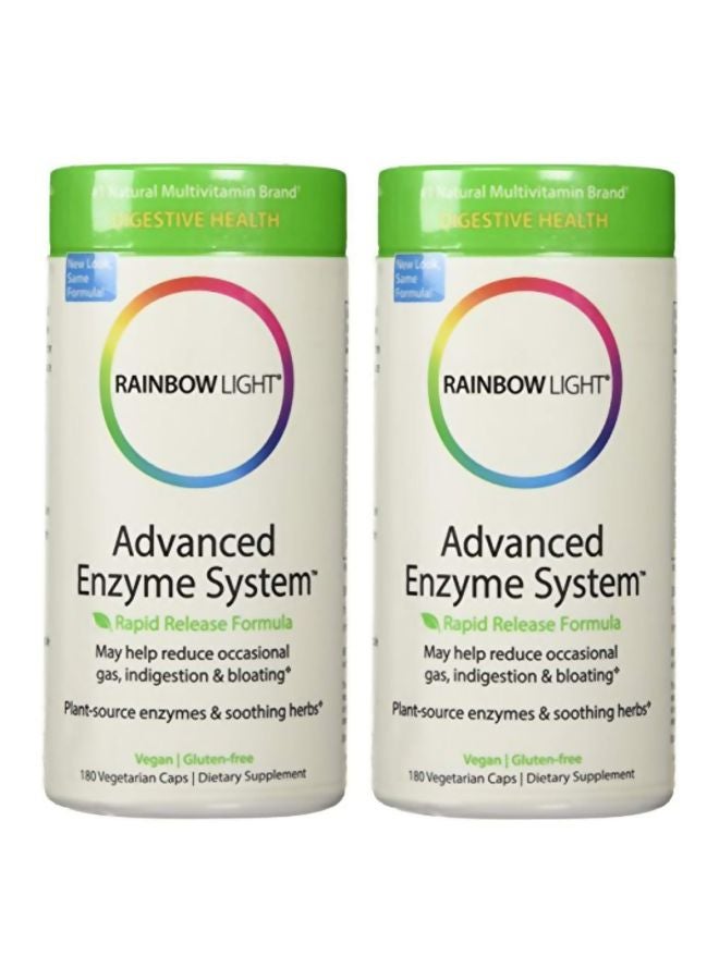 راينبو لايت مجموعة مكمل غذائي بنظام إنزيمات متقدم - 180 كبسولة نباتية مكونة من عبوتين - Image 1