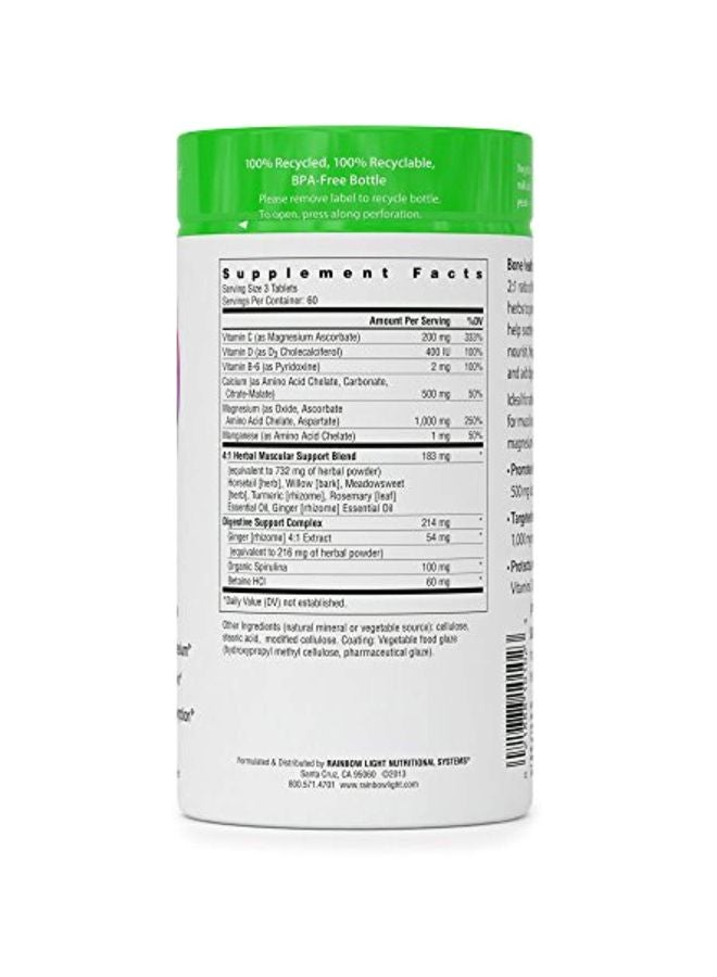 Rainbow Light Magnesium Calcium + Dietary Supplement 500mg - 180 Capsules - Image 3