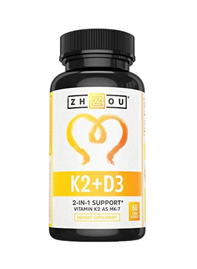 تشو نيوتريشن - مكمل غذائي K2 + D3  بتركيز 5000 وحدة دولية - 60 كبسولة - Image 1