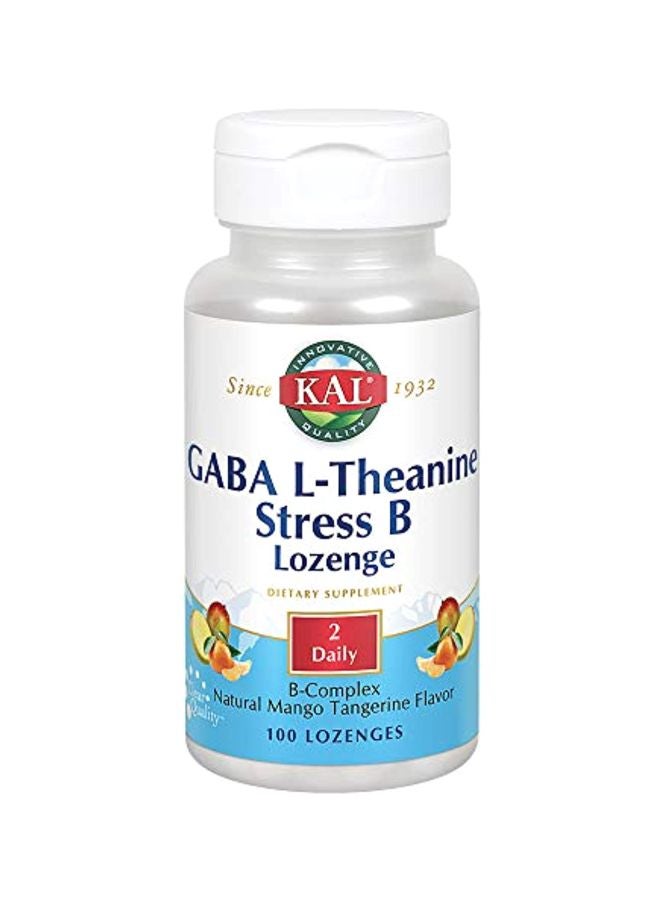 KAL GABA L-Theanine Stress B Dietary Supplement - Mango Tangerine - 100 Lozenges