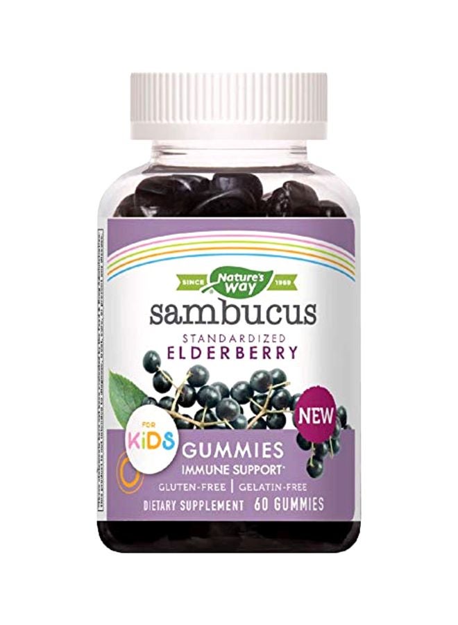 ناتشرز واي مكمل غذائي سامبوكوس بالتوت البري - 60 كبسولة حلوى