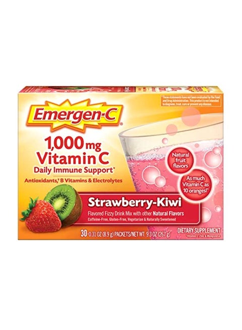 Emergen-C Dietary Supplement - Strawberry-Kiwi - 30 Packets
