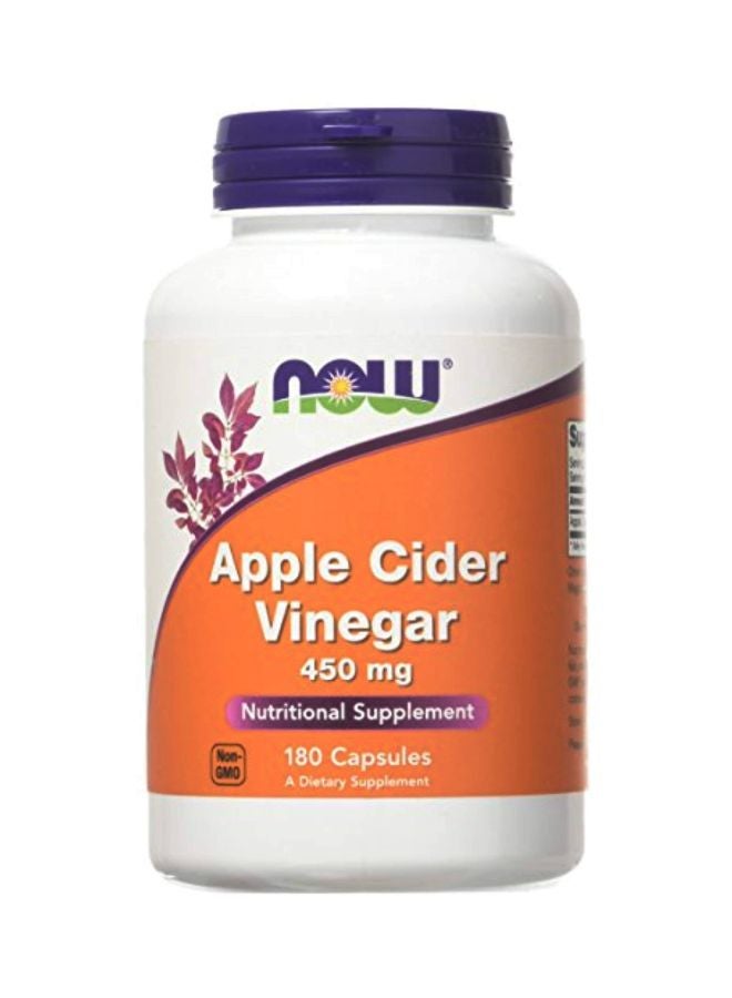 Now Foods Apple Cider Vinegar 450mg Dietary Supplement - 180 Capsules - Image 1