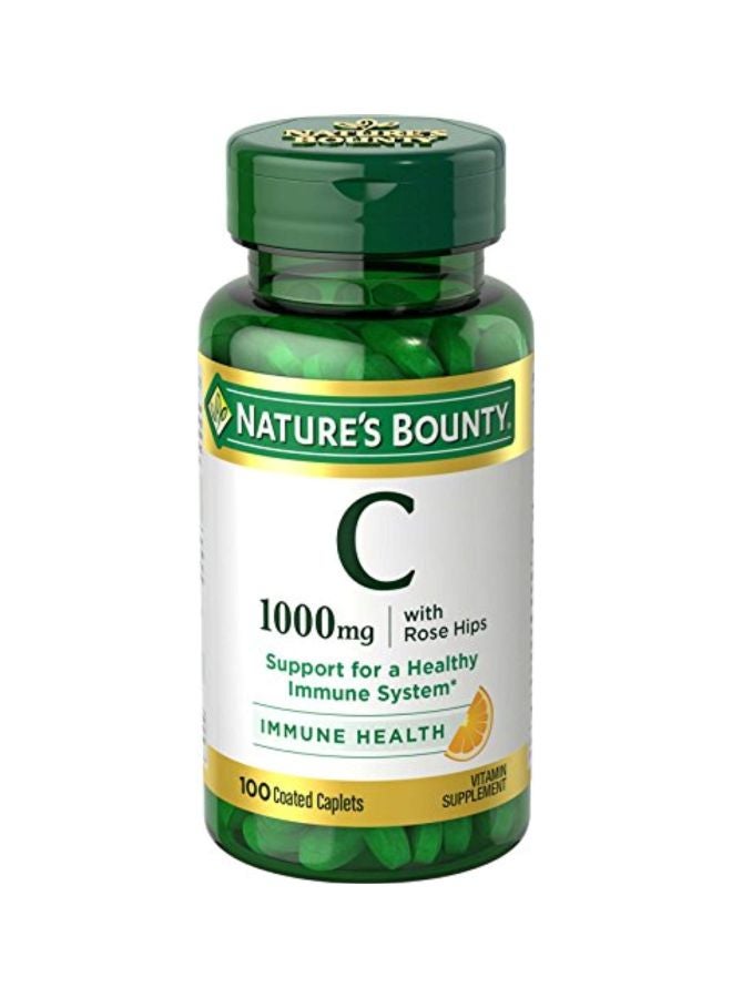 NATURE'S BOUNTY - Vitamin C Dietary Supplement 1000mg - Rose Hips - 100 Caplets - Image 1