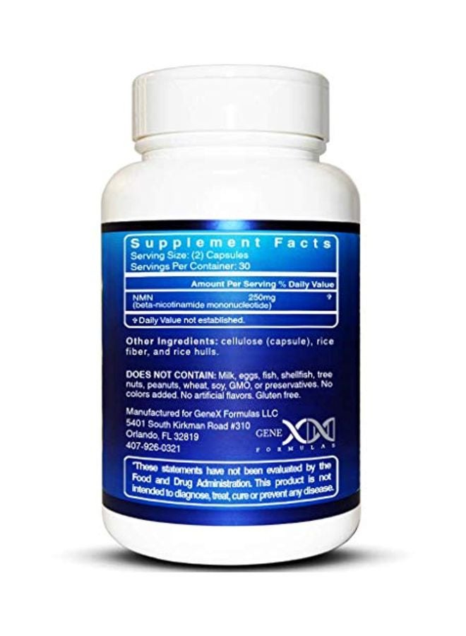 Genex Formulas Nicotinamide Mononucleotide Dietary Supplement 250 mg - 60 Vegetarian Capsules - Image 2