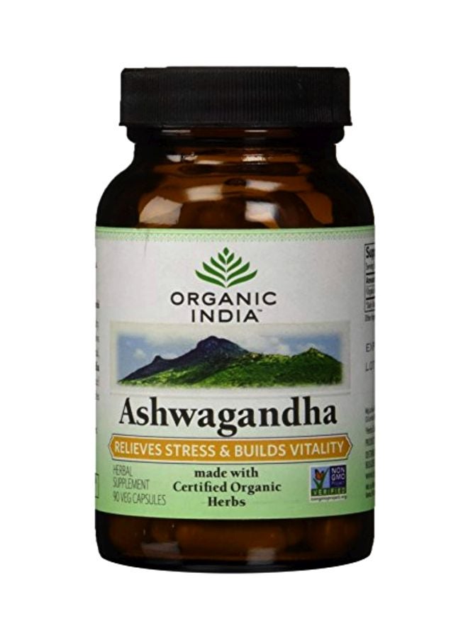 Organic India Pack Of 2 Ashwagandha Dietary Supplement - 90 Veg Capsules - Image 1