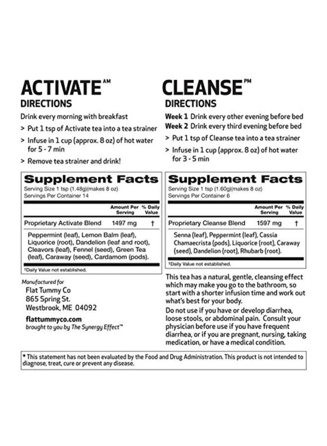 Flat Tummy Tea - Pack Of 2 Two Week Cleanse Activate And Cleanse Herbal Supplement - Image 1