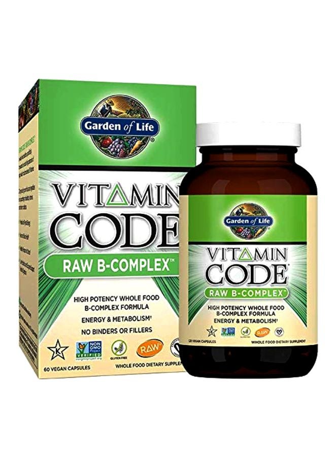 جاردن أوف لايف مكمل غذائي فيتامين كود بفيتامين B المركب الخام - 60 كبسولة نباتية