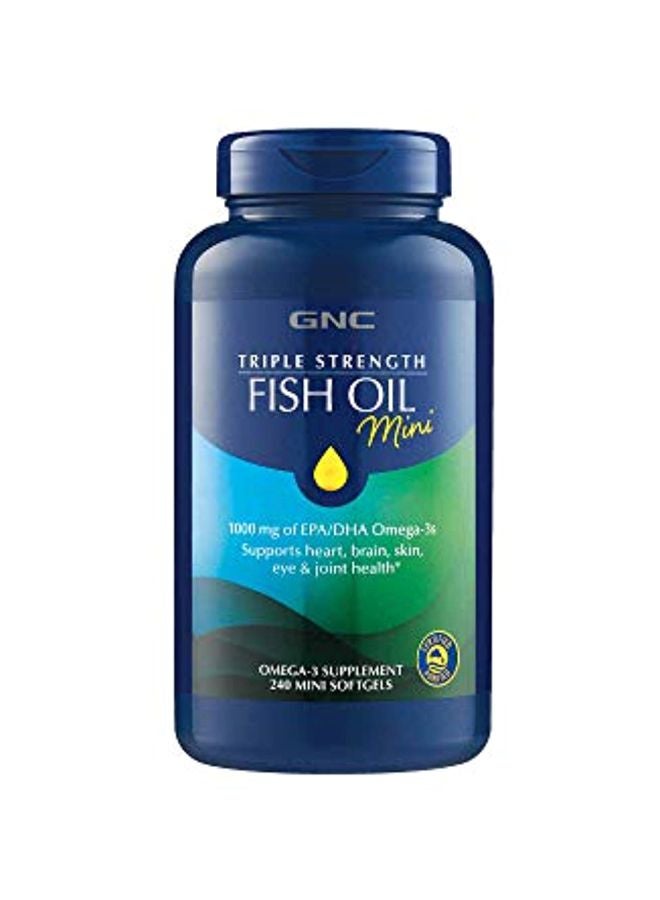 GNC Triple Strength Fish Oil Mini Dietary Supplement - 240 Softgels