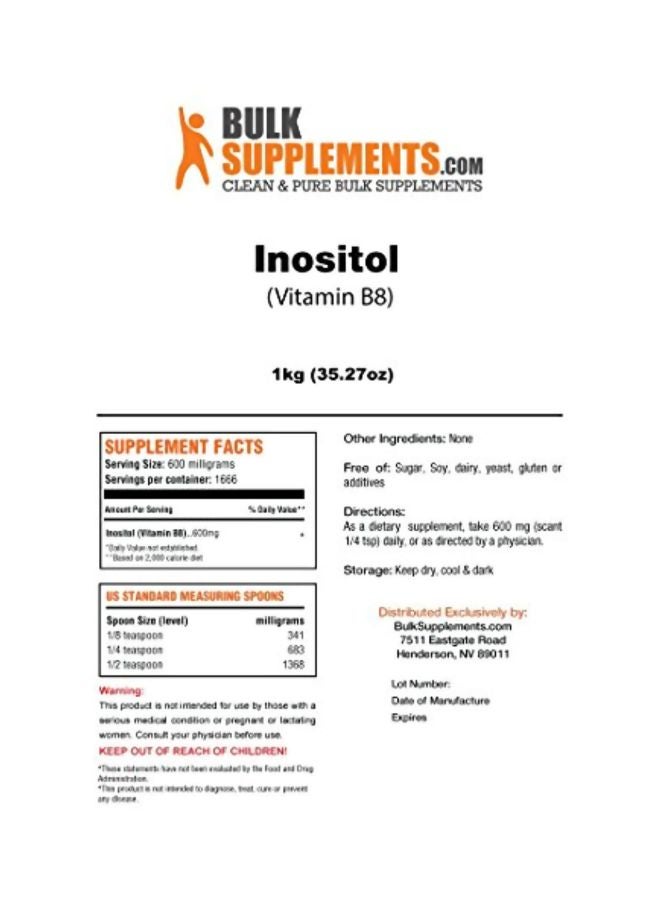 BulkSupplements - Inositol (Vitamin B8) Powder Dietary Supplement - Image 1