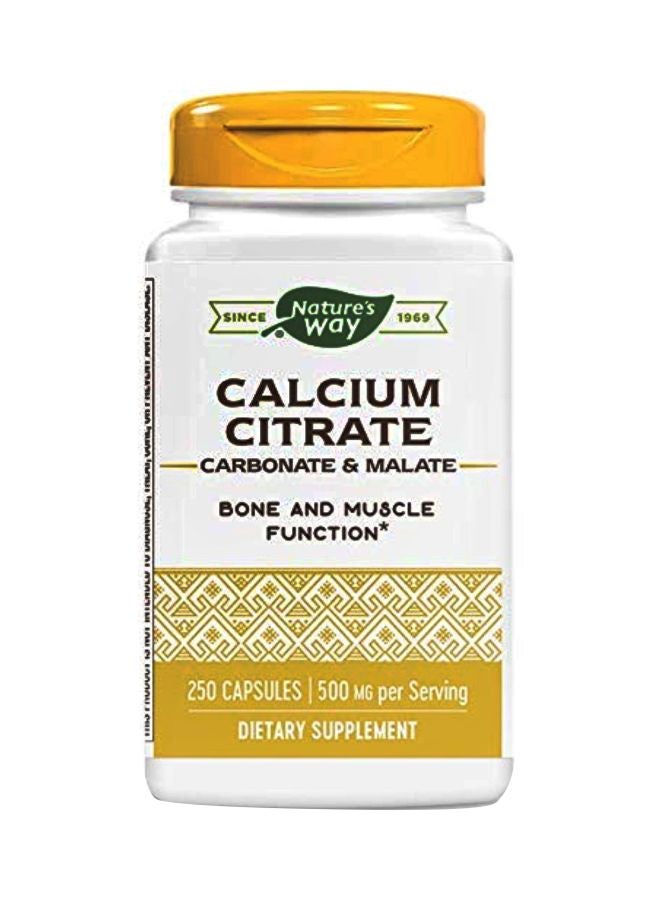 Nature's Way - Pack Of 2 Calcium Citrate Carbonate And Malate Dietary Supplement 500mg - 250 Capsules - Image 1