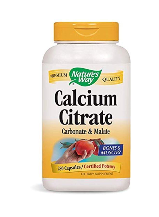 Nature's Way - Pack Of 2 Calcium Citrate Carbonate And Malate Dietary Supplement 500mg - 250 Capsules - Image 1