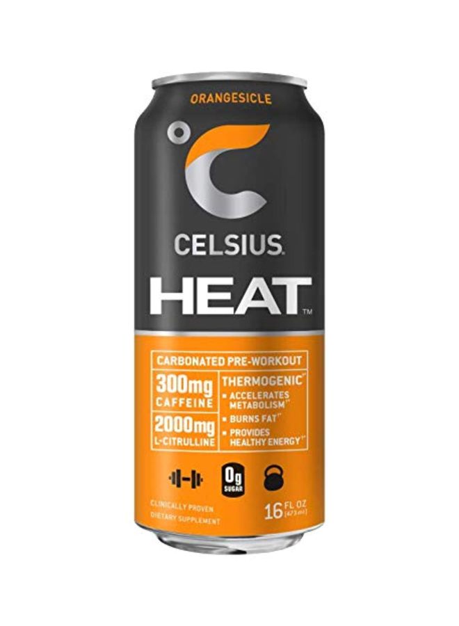 Celsius - Pack Of 12 Heat Pre-Workout Dietary Supplement - Orangesicle - Image 1