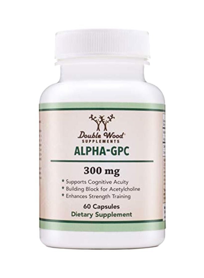 Double Wood Supplements Alpha GPC 300mg Dietary Supplement - 60 Capsules