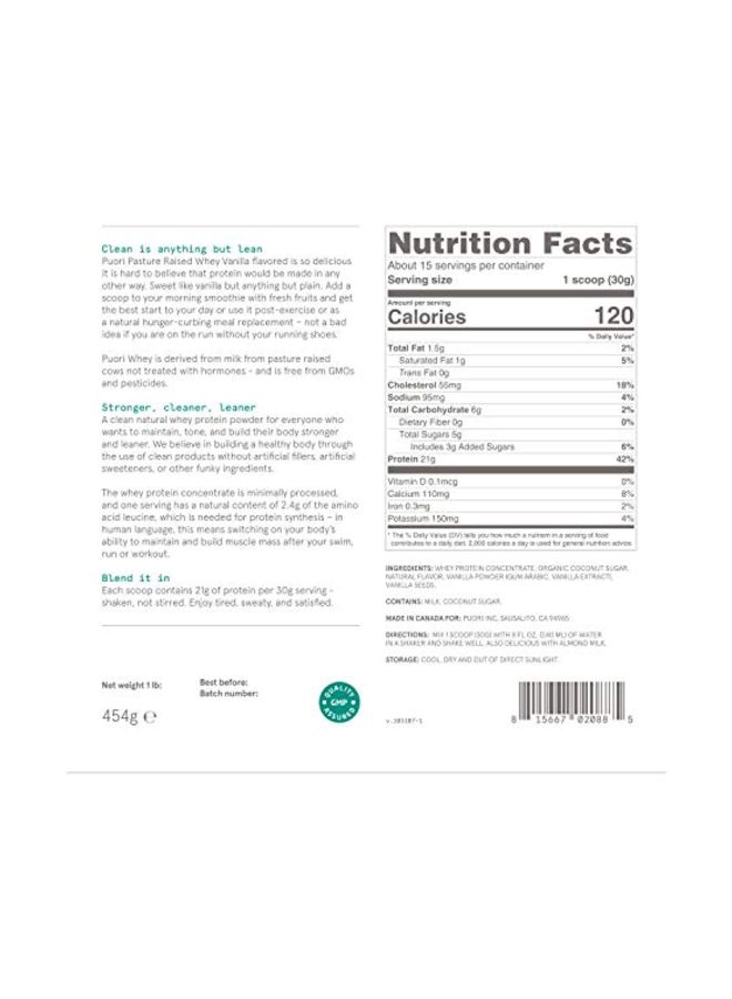 Pasture Raised Whey Protein Powder - Bourbon Vanilla