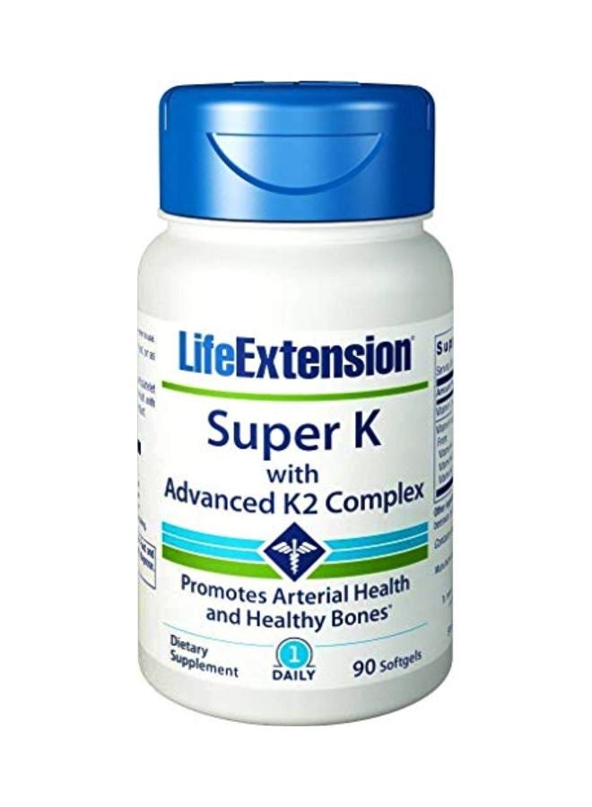 لايف إكستنشن مكمل غذائي سوبر K مع مركب K2 المتقدم - 90 كبسولة هلامية - Image 1