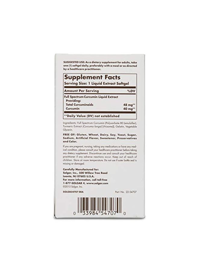 Solgar Pack Of 3 Full Spectrum Curcumin Dietary Supplement - 60 Softgels - Image 2