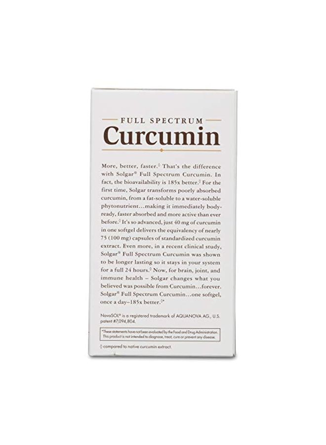 Solgar Pack Of 3 Full Spectrum Curcumin Dietary Supplement - 60 Softgels - Image 4