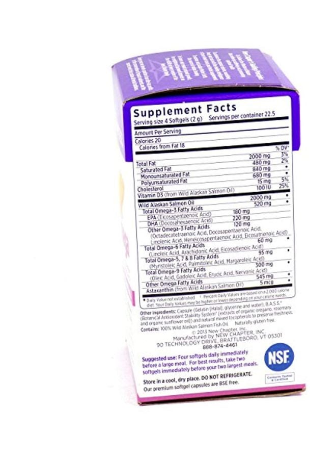 New Chapter Pack Of 2 Wholemega Dietary Supplement - 90 Softgels - Image 2