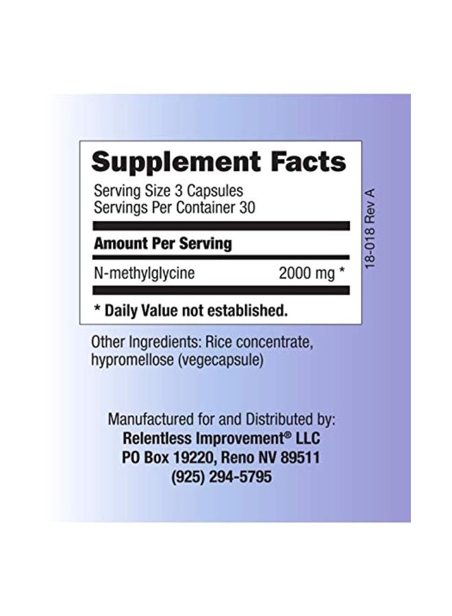 Relentless Improvement - Sarcosine N-Methylglycine Dietary Supplement - 90 Count - Image 1