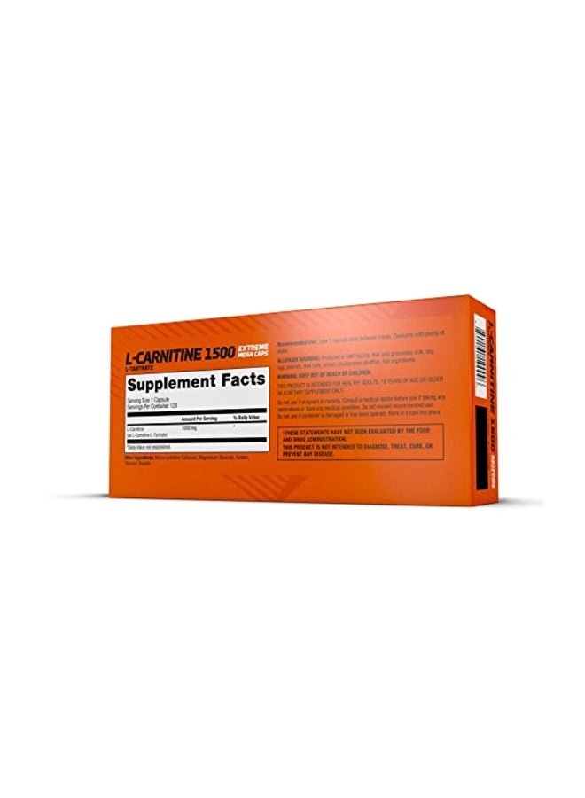 OLIMP BORN IN THE GYM L-Carnitine 1500 Extreme Mega Caps - 120 Capsules  - Image 2