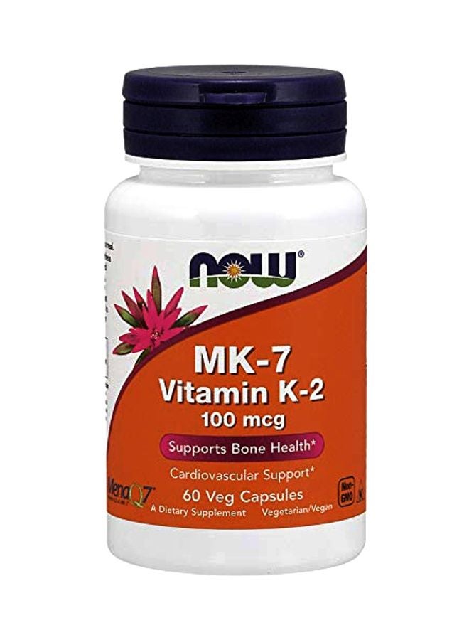 Now Foods - MK-7 Vitamin K-2 100 mcg 60 Veg Capsules - Image 1