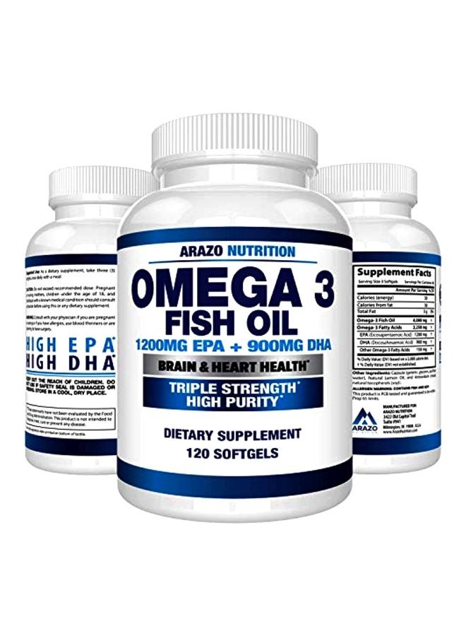 Omega 3 Fish Oil Dietary Supplement - 120 Softgels