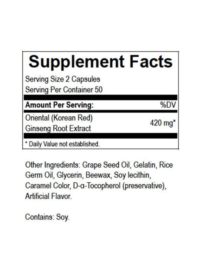Korean Red Ginseng Extract - 100 Capsules